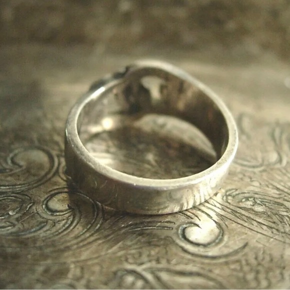 RARE Vintage GUCCI GG Red Green Logo Ring Silver 925 Enamel Couture Jewelry  ❤️ - Picture 6 of 8